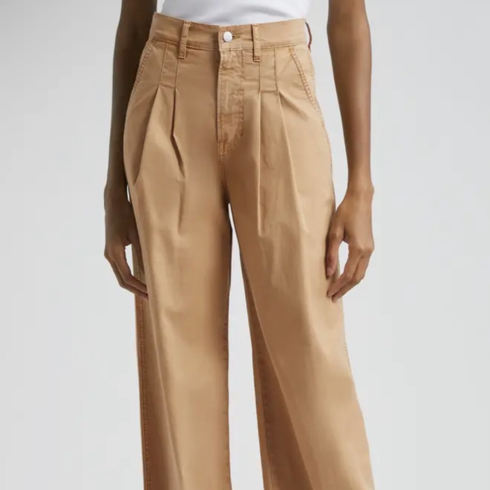 Veronica Beard Khaki Wide Leg Jeans